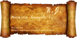 Menkina Juvenál névjegykártya